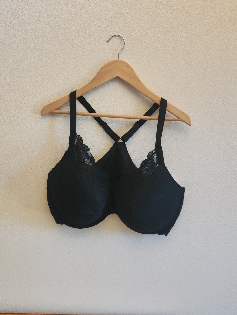 Auden Black Lace Push-Up Front Closure  Racerback Underwire Plunge Bra 44DDD